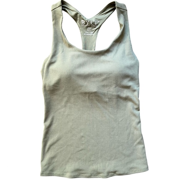 BYLT Olive Green Ribbed Tank Top Size Smal - Picture 5 of 8